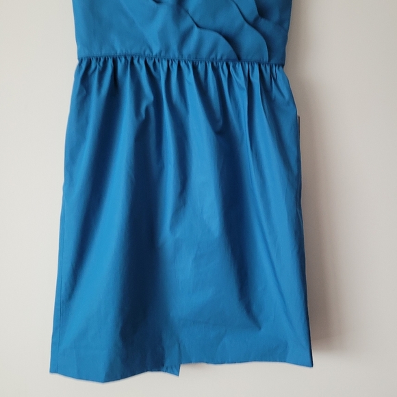 NWT J. Crew Special Occasions Samantha Scalloped Bodice Strapless Dress Blue - Picture 13 of 16